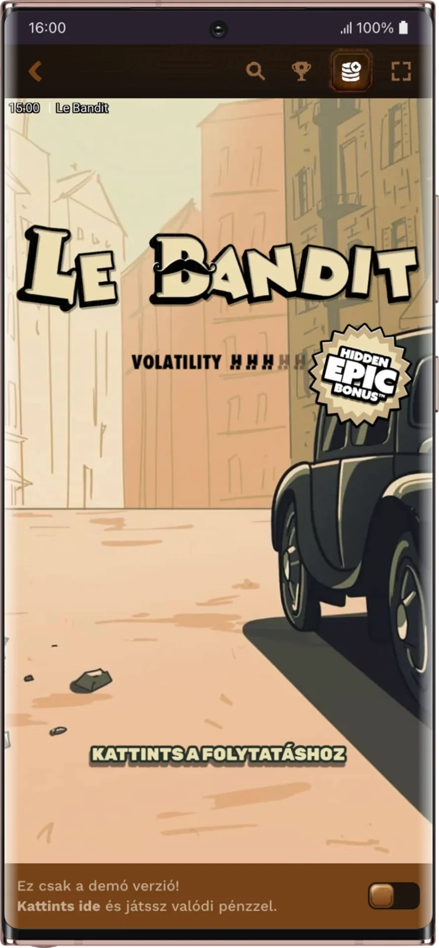 Le Bandit demo Galaxy Note20 Ultra készüléken