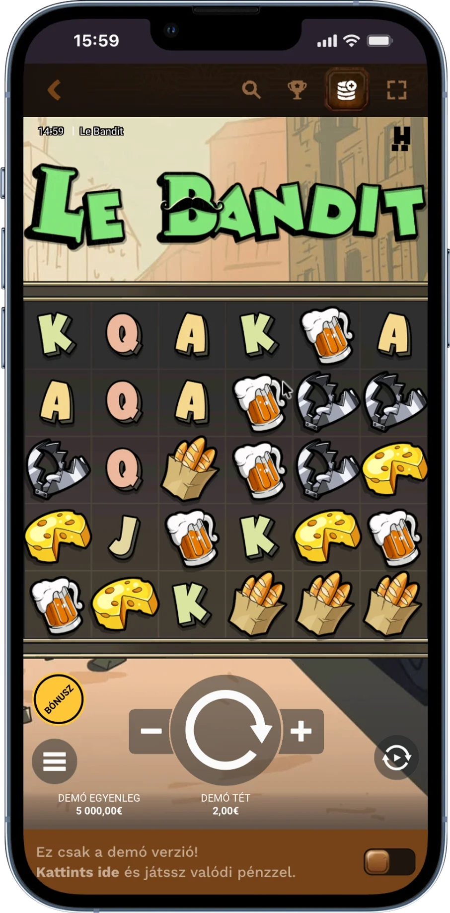 Le Bandit demo iPhone 13 Pro készüléken