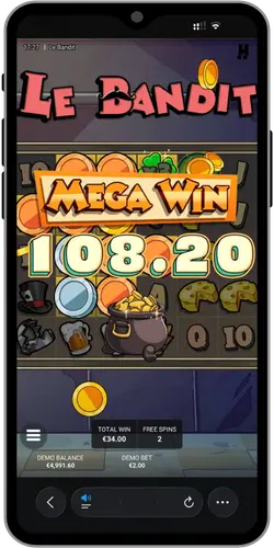 Le Bandit Mega Win Pot of Gold nyereménnyel mobilon