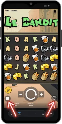 Le Bandit alapjáték tét gombokkal mobilon